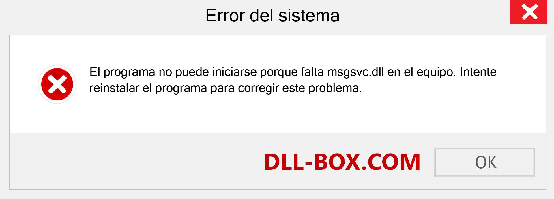 ¿Falta el archivo msgsvc.dll ?. Descargar para Windows 7, 8, 10 - Corregir msgsvc dll Missing Error en Windows, fotos, imágenes